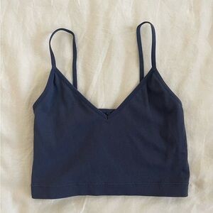 Navy blue cropped bodycon tank top size medium